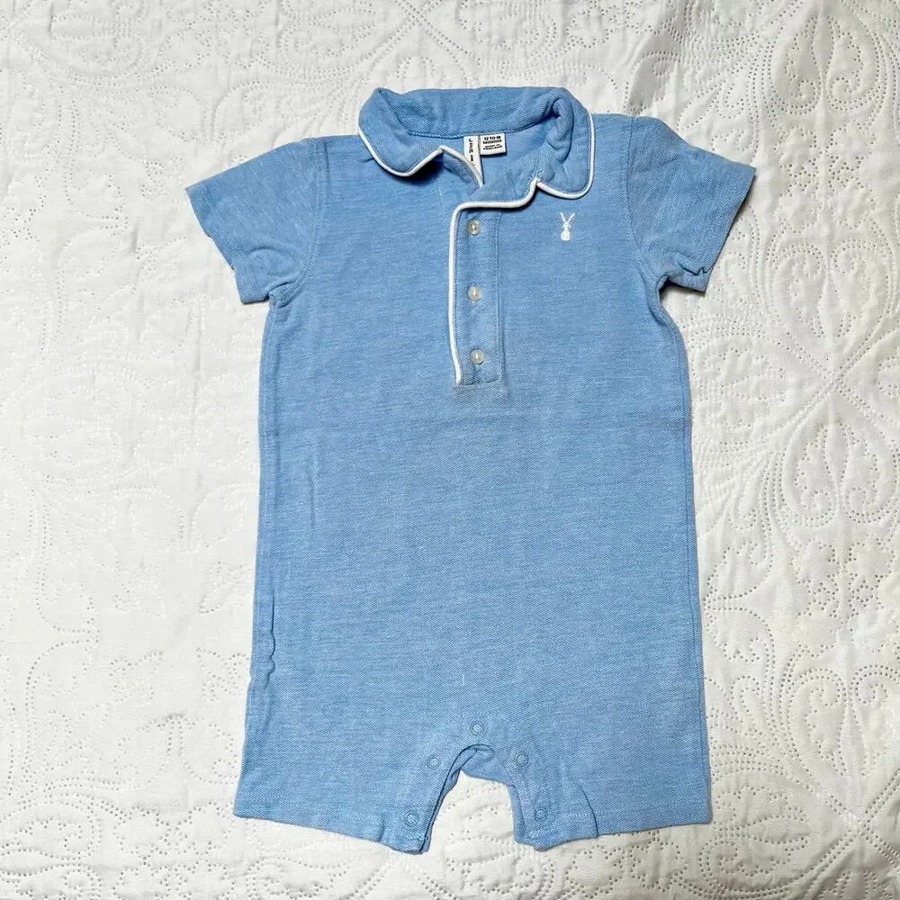 Janie and Jack Baby Bunny Pique Polo Romper Size 12-18 months